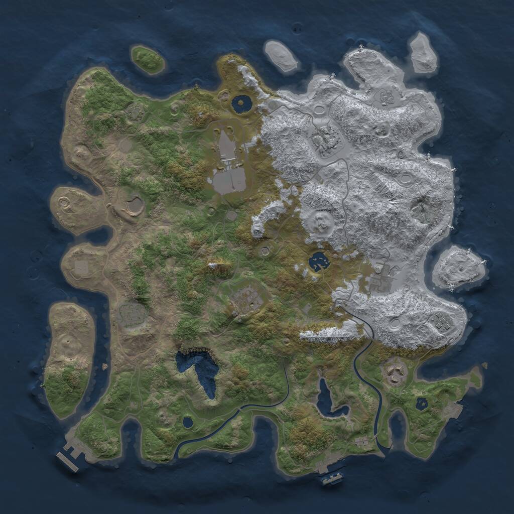 Rust Map: Procedural Map, Size: 4000, Seed: 37689908, 15 Monuments