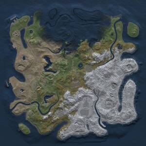 Thumbnail Rust Map: Procedural Map, Size: 4500, Seed: 2021340845, 16 Monuments