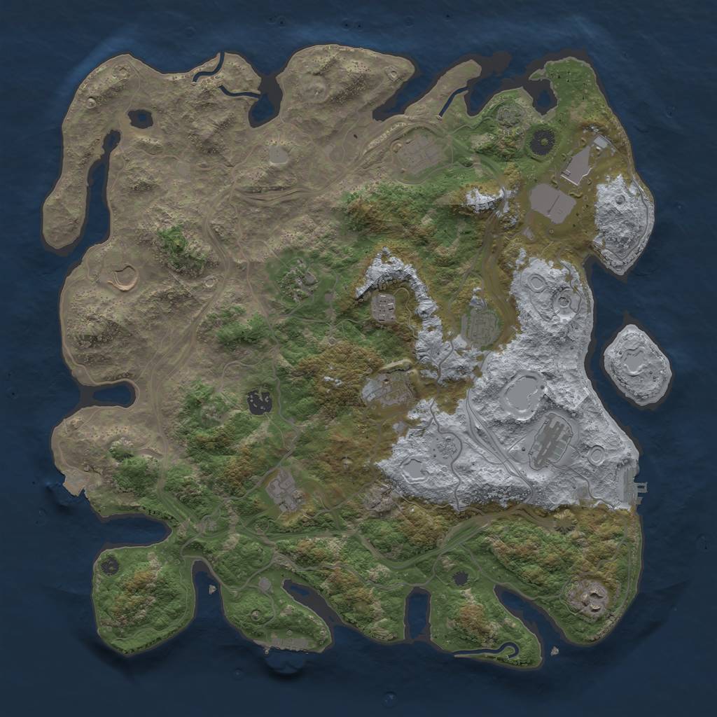 Rust Map: Procedural Map, Size: 4250, Seed: 2017334031, 19 Monuments
