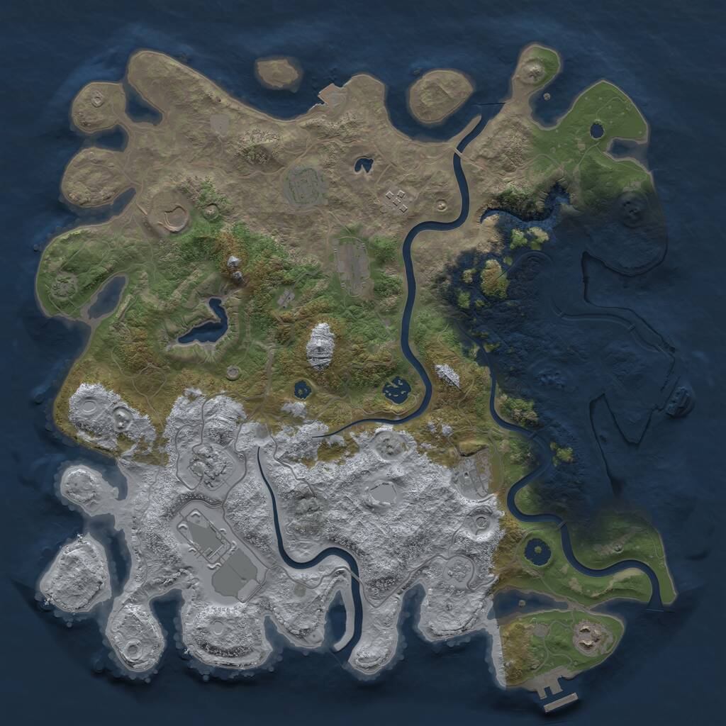 Rust Map: Procedural Map, Size: 4200, Seed: 627134825, 15 Monuments