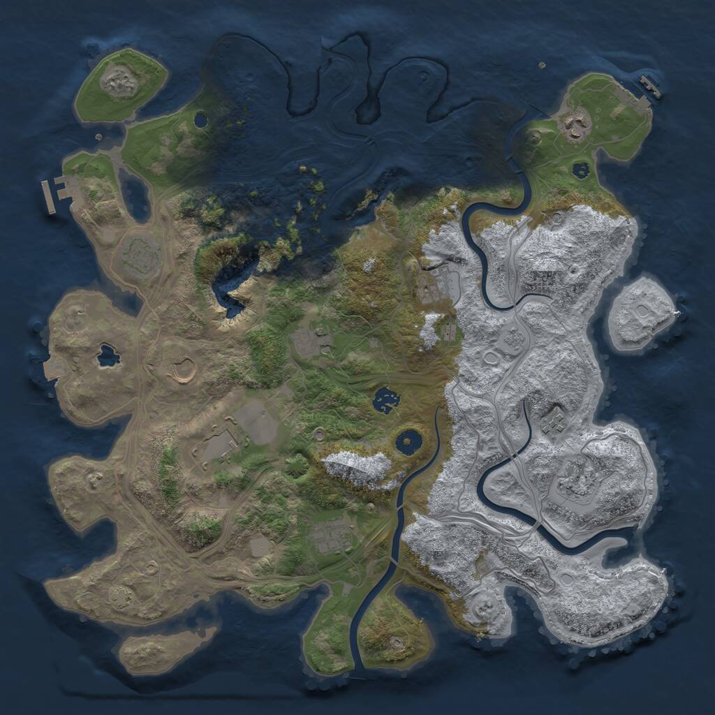 Rust Map: Procedural Map, Size: 4250, Seed: 1673272750, 16 Monuments