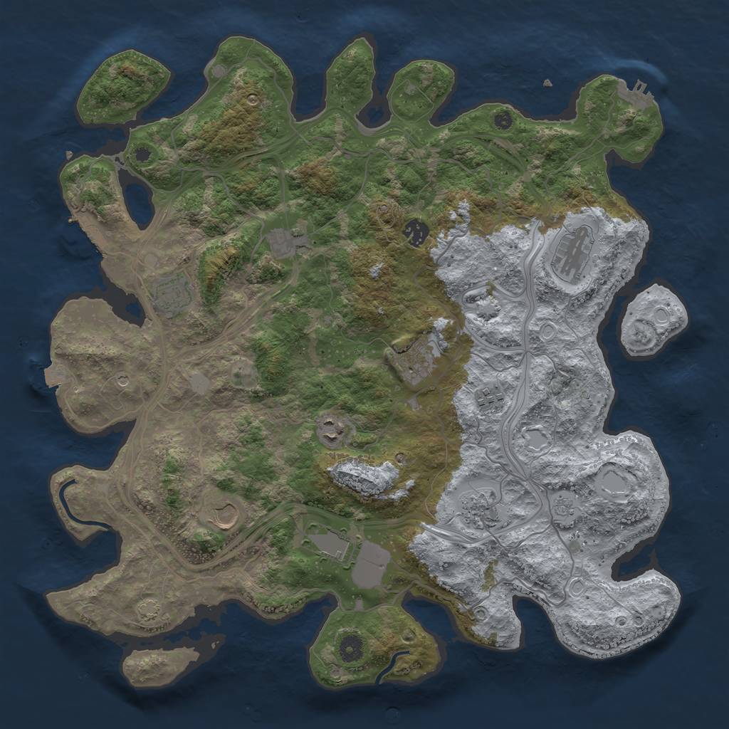 Rust Map: Procedural Map, Size: 4250, Seed: 1673272750, 18 Monuments