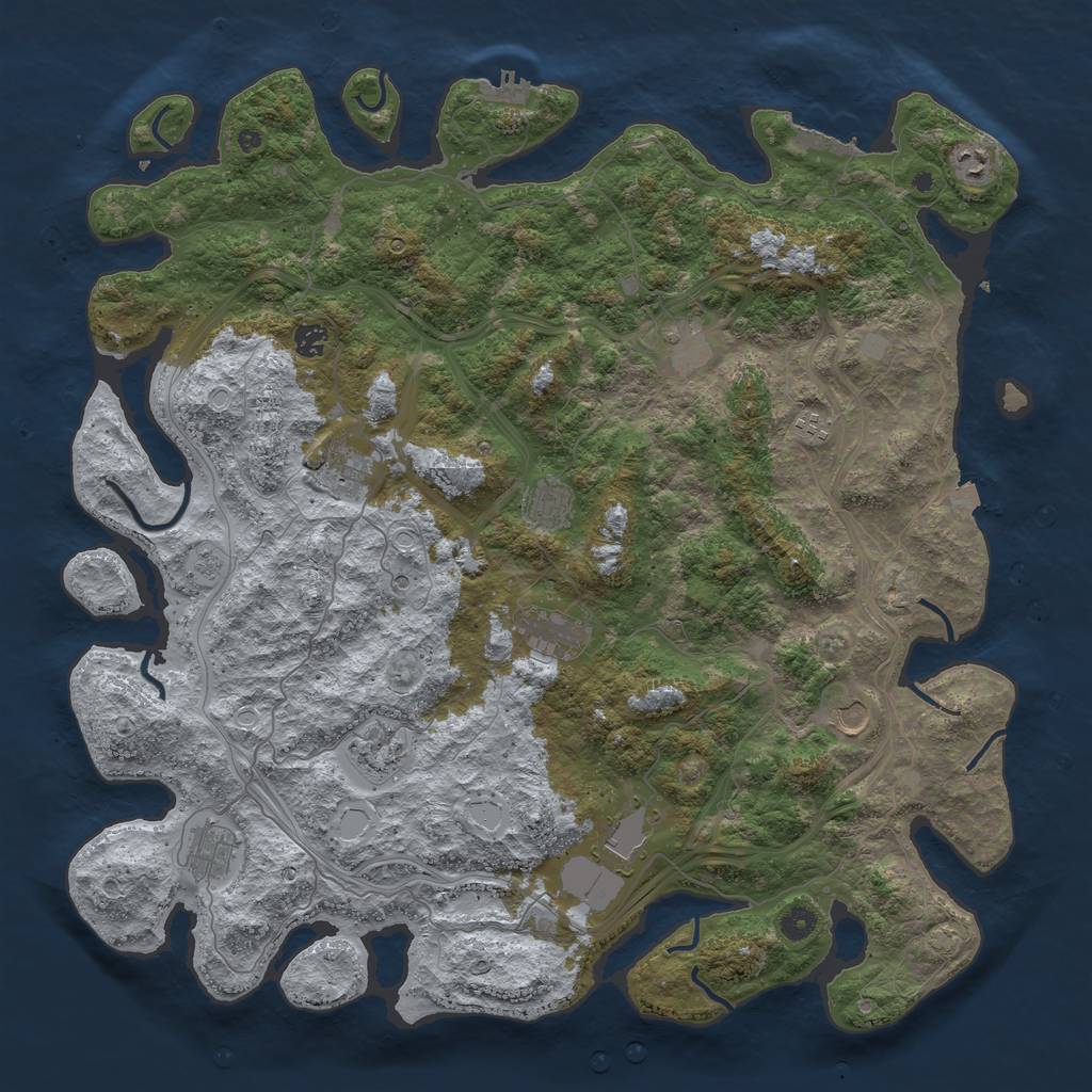Rust Map: Procedural Map, Size: 4760, Seed: 20021, 19 Monuments