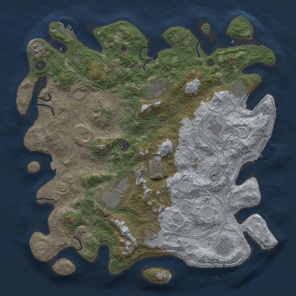 Rust Map: Procedural Map, Size: 4300, Seed: 169961, 19 Monuments