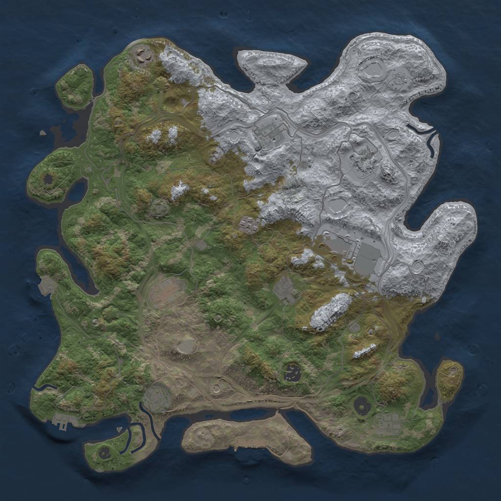 Rust Map: Procedural Map, Size: 4250, Seed: 312368701, 18 Monuments