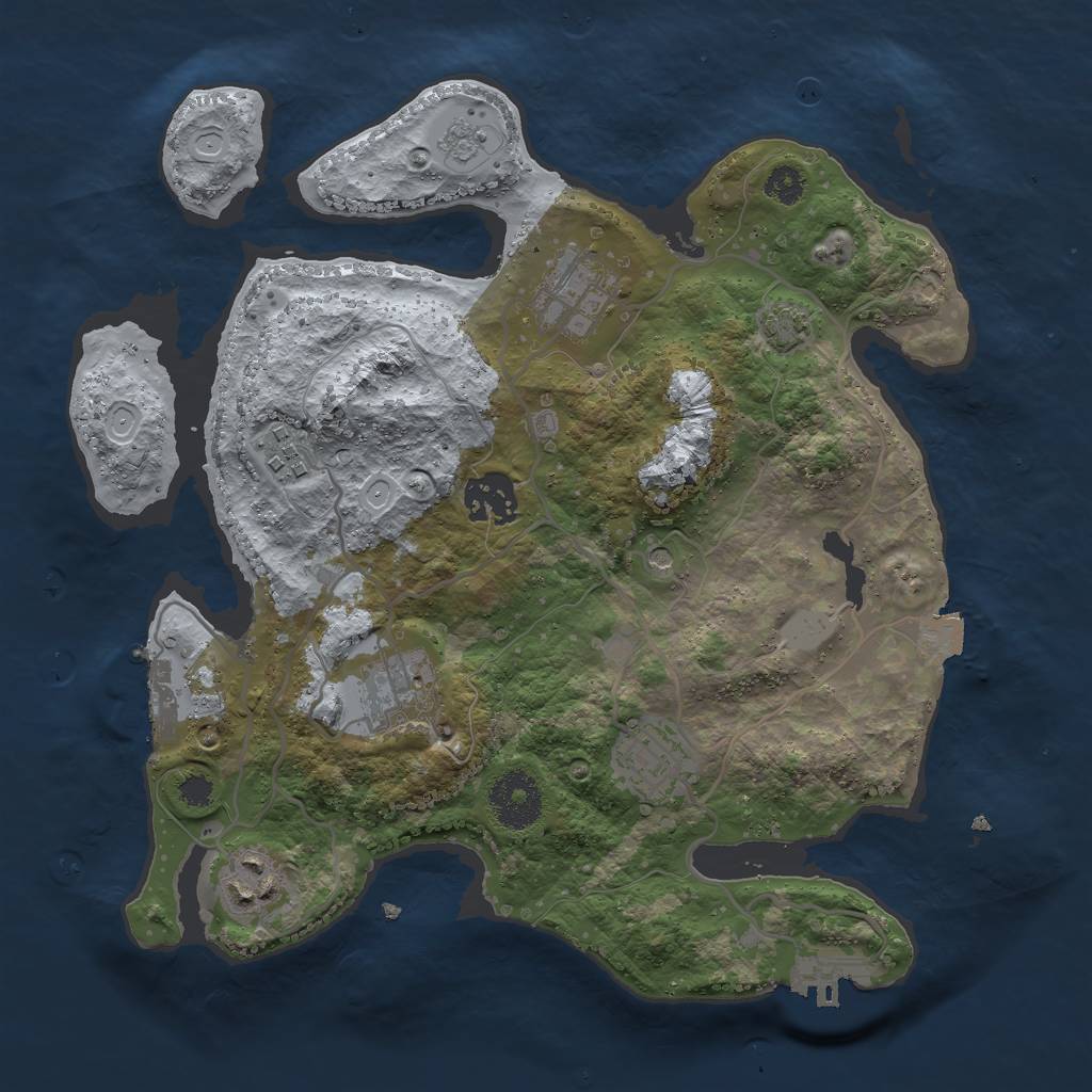 Rust Map: Procedural Map, Size: 3000, Seed: 715971321, 14 Monuments