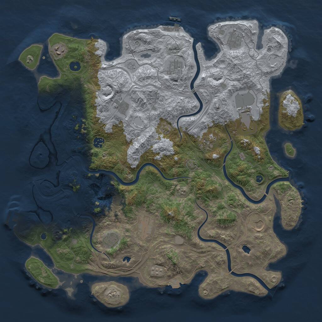 Rust Map: Procedural Map, Size: 4500, Seed: 123459955, 17 Monuments