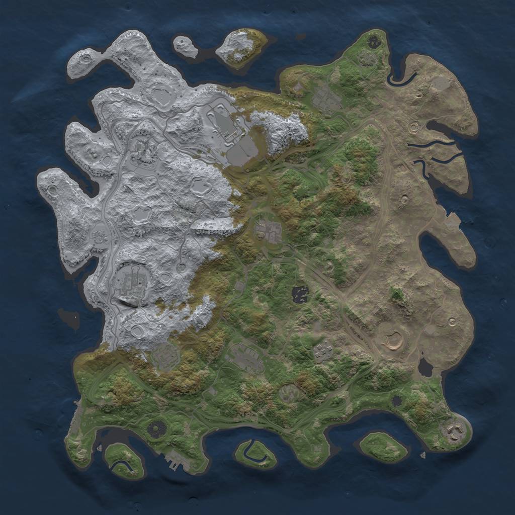 Rust Map: Procedural Map, Size: 4250, Seed: 333183576, 19 Monuments