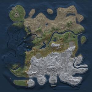 Thumbnail Rust Map: Procedural Map, Size: 4000, Seed: 1199049255, 16 Monuments