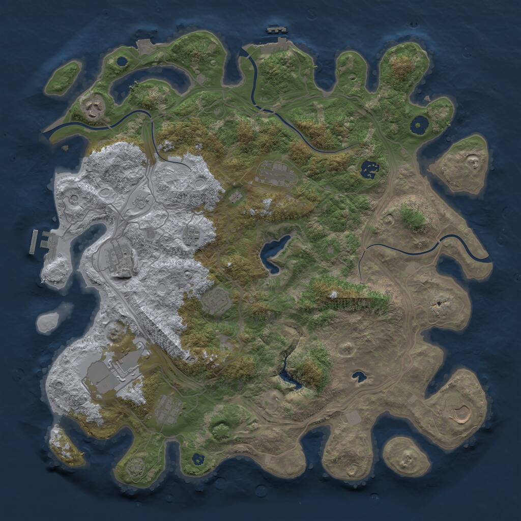 Rust Map: Procedural Map, Size: 4250, Seed: 300714197, 15 Monuments