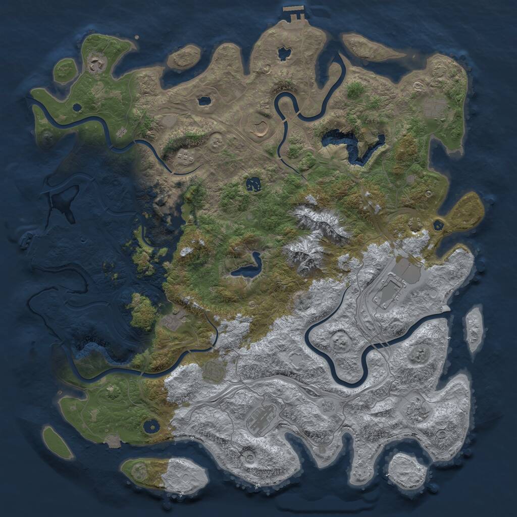 Rust Map: Procedural Map, Size: 5000, Seed: 1995066158, 17 Monuments