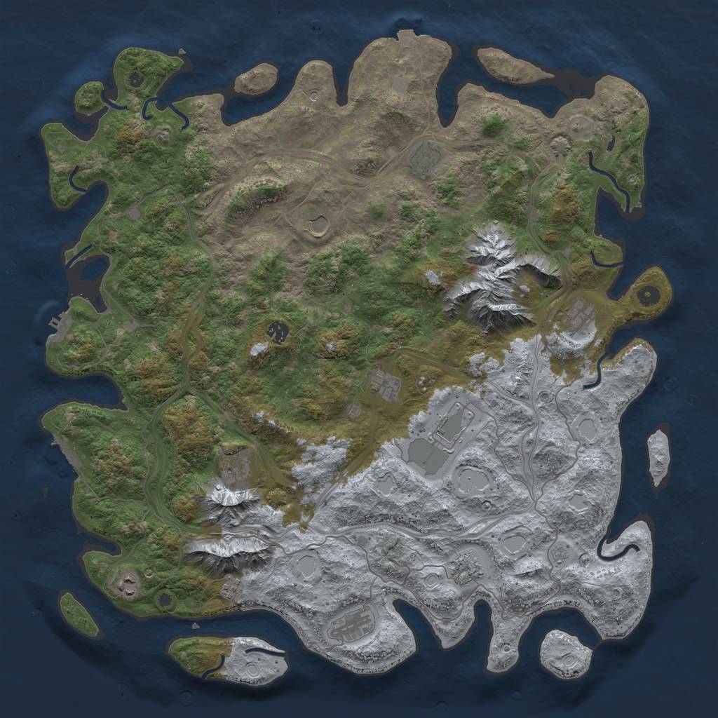 Rust Map: Procedural Map, Size: 5000, Seed: 1995066158, 19 Monuments
