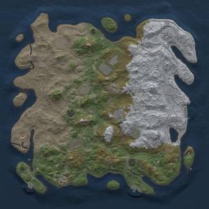 Thumbnail Rust Map: Procedural Map, Size: 4500, Seed: 441959311, 19 Monuments