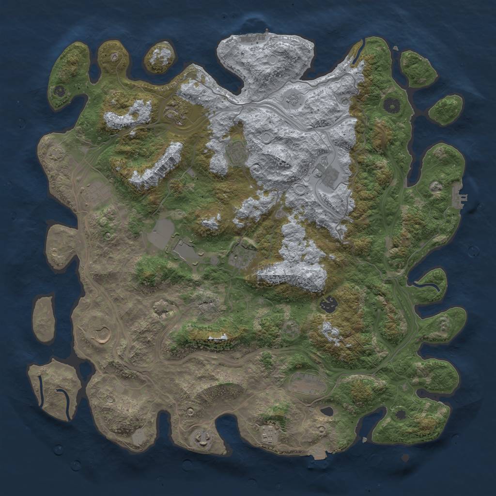 Rust Map: Procedural Map, Size: 4500, Seed: 817455457, 19 Monuments