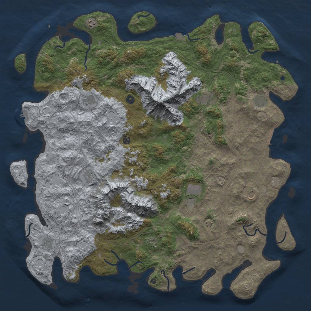 Rust Map: Procedural Map, Size: 5650, Seed: 1000, 19 Monuments