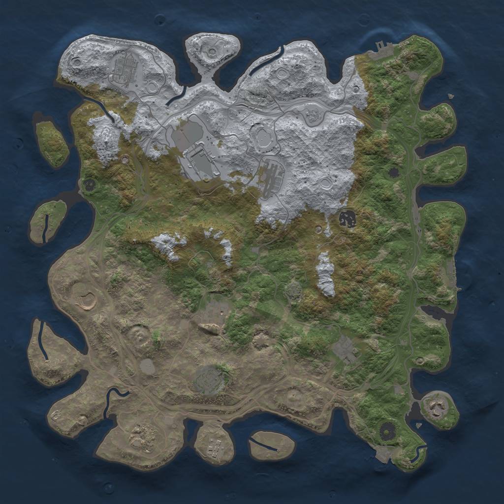 Rust Map: Procedural Map, Size: 4250, Seed: 752398415, 19 Monuments