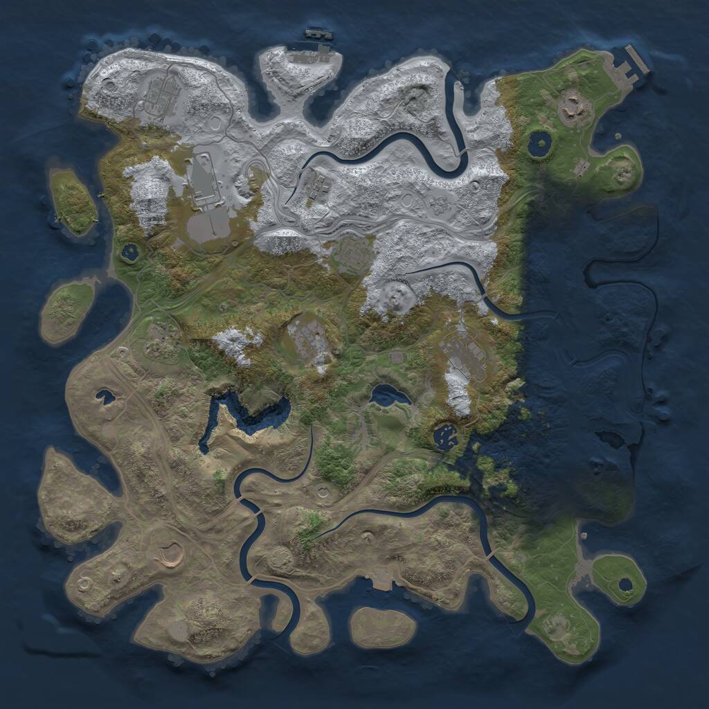 Rust Map: Procedural Map, Size: 4250, Seed: 752398415, 16 Monuments