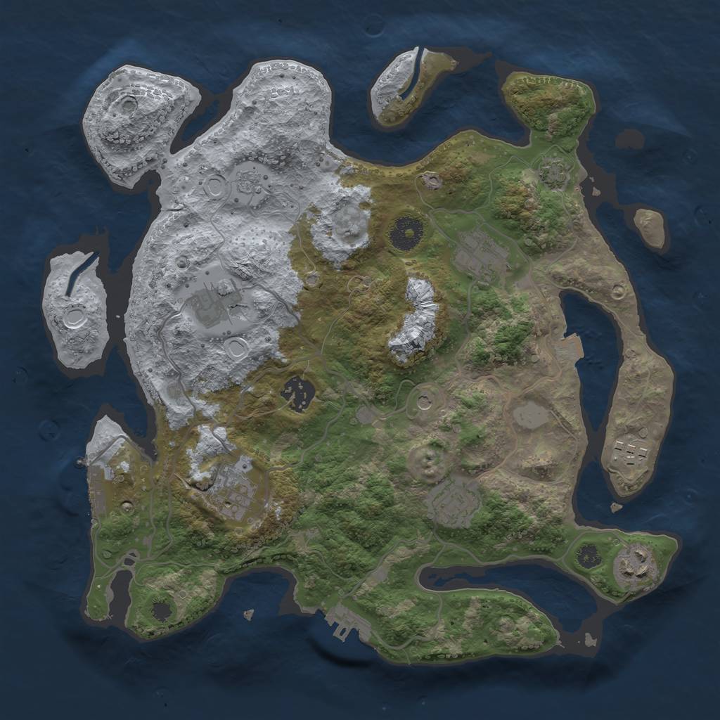 Rust Map: Procedural Map, Size: 3250, Seed: 715971321, 15 Monuments