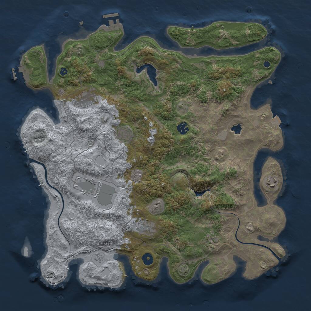 Rust Map: Procedural Map, Size: 4000, Seed: 1978709032, 14 Monuments