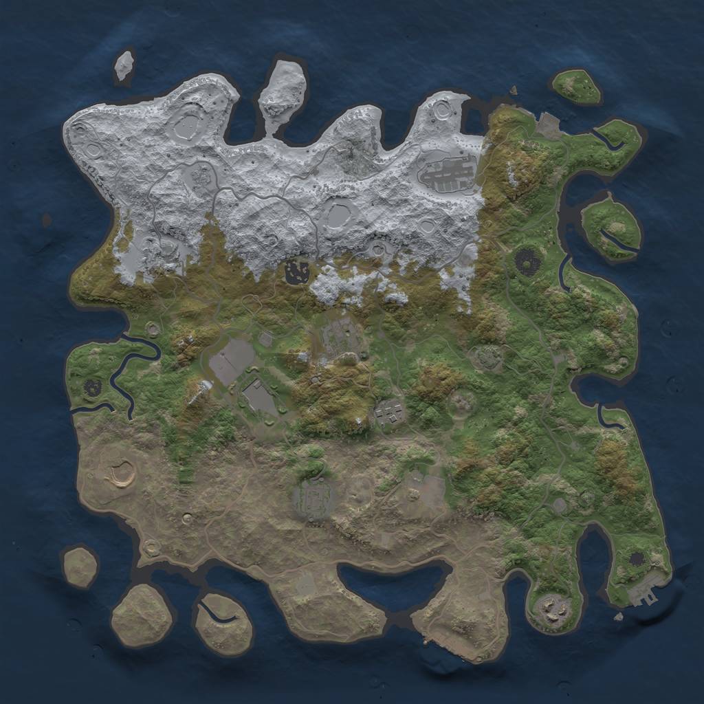 Rust Map: Procedural Map, Size: 4000, Seed: 1726489118, 18 Monuments