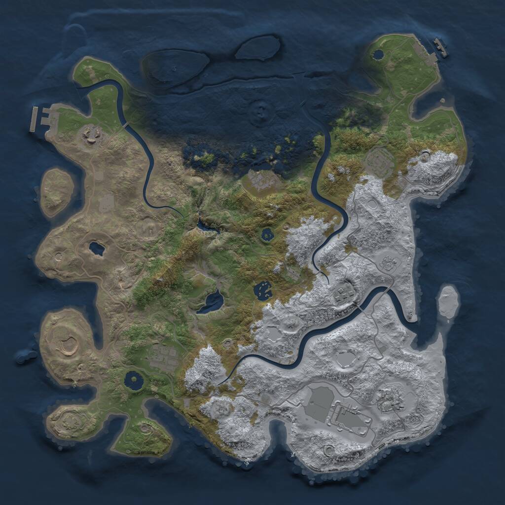 Rust Map: Procedural Map, Size: 4000, Seed: 2999897, 15 Monuments