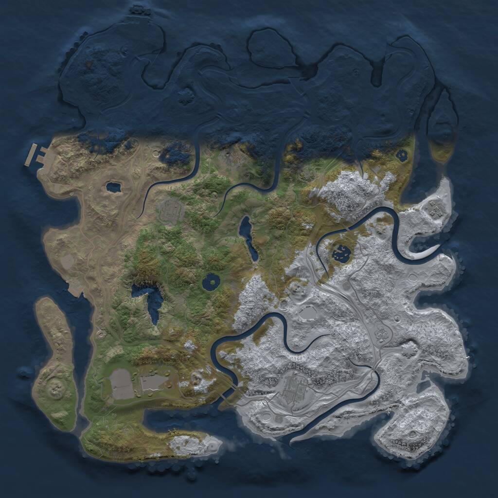 Rust Map: Procedural Map, Size: 4250, Seed: 1458008999, 12 Monuments