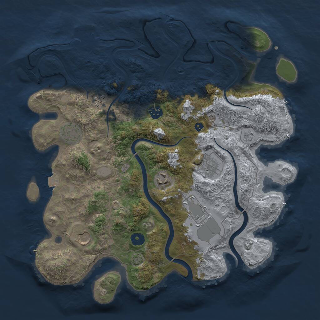 Rust Map: Procedural Map, Size: 3600, Seed: 20231210, 12 Monuments