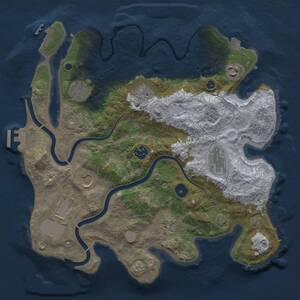 Thumbnail Rust Map: Procedural Map, Size: 3500, Seed: 1088839572, 15 Monuments