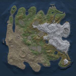 Thumbnail Rust Map: Procedural Map, Size: 3500, Seed: 1088839572, 14 Monuments