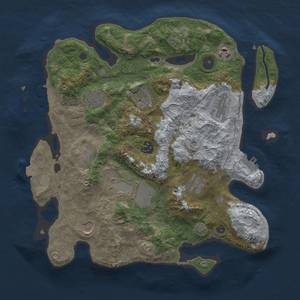 Thumbnail Rust Map: Procedural Map, Size: 3500, Seed: 1443893949, 16 Monuments