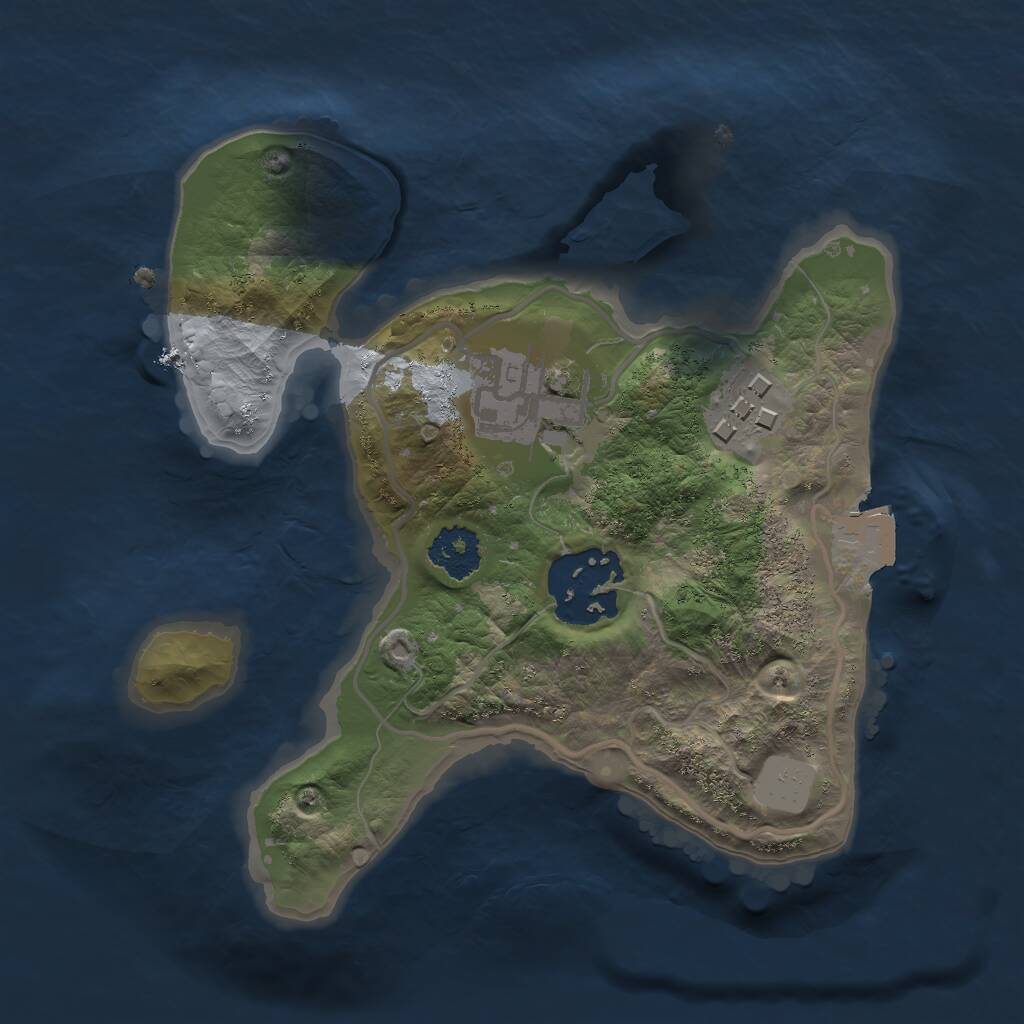 Rust Map: Procedural Map, Size: 2000, Seed: 1183502802, 4 Monuments