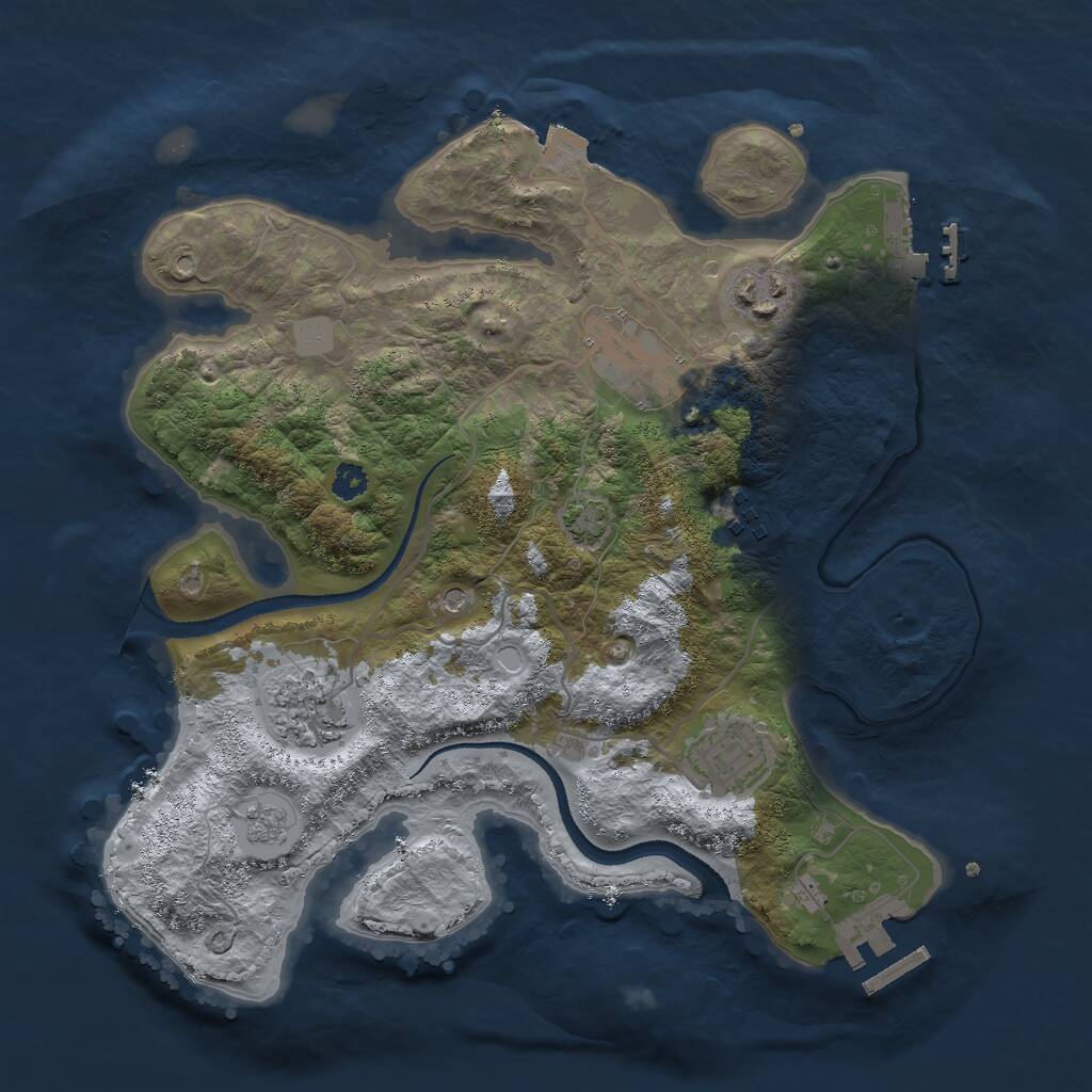 Rust Map: Procedural Map, Size: 3000, Seed: 1146338540, 11 Monuments