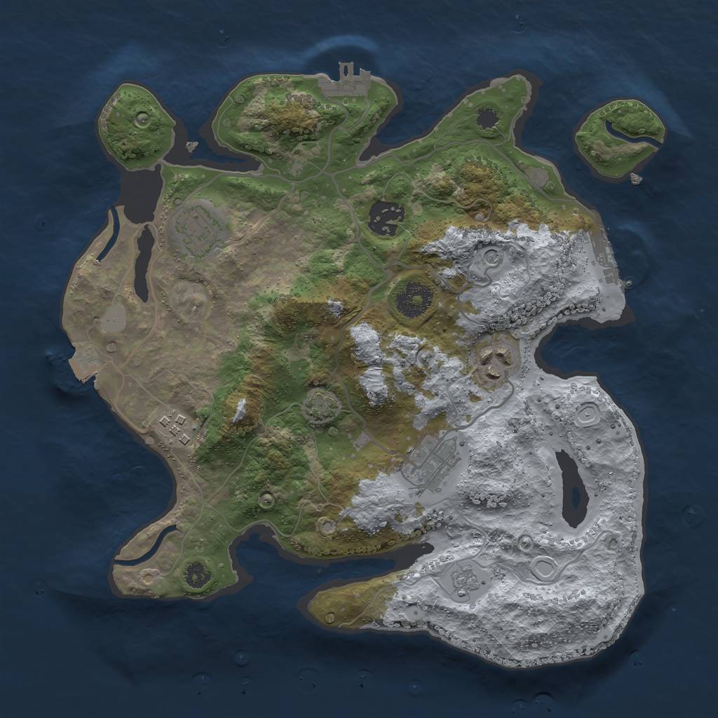 Rust Map: Procedural Map, Size: 3000, Seed: 29399, 13 Monuments