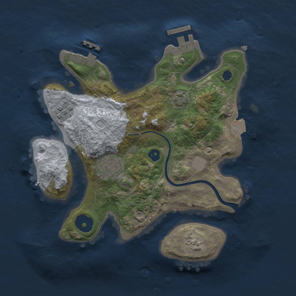 Rust Map: Procedural Map, Size: 2500, Seed: 969608173, 6 Monuments