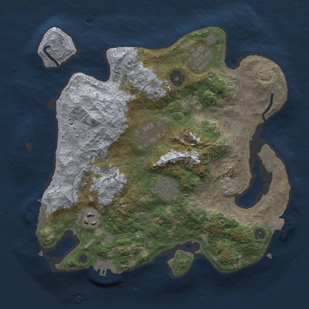 Rust Map: Procedural Map, Size: 3000, Seed: 540131584, 13 Monuments