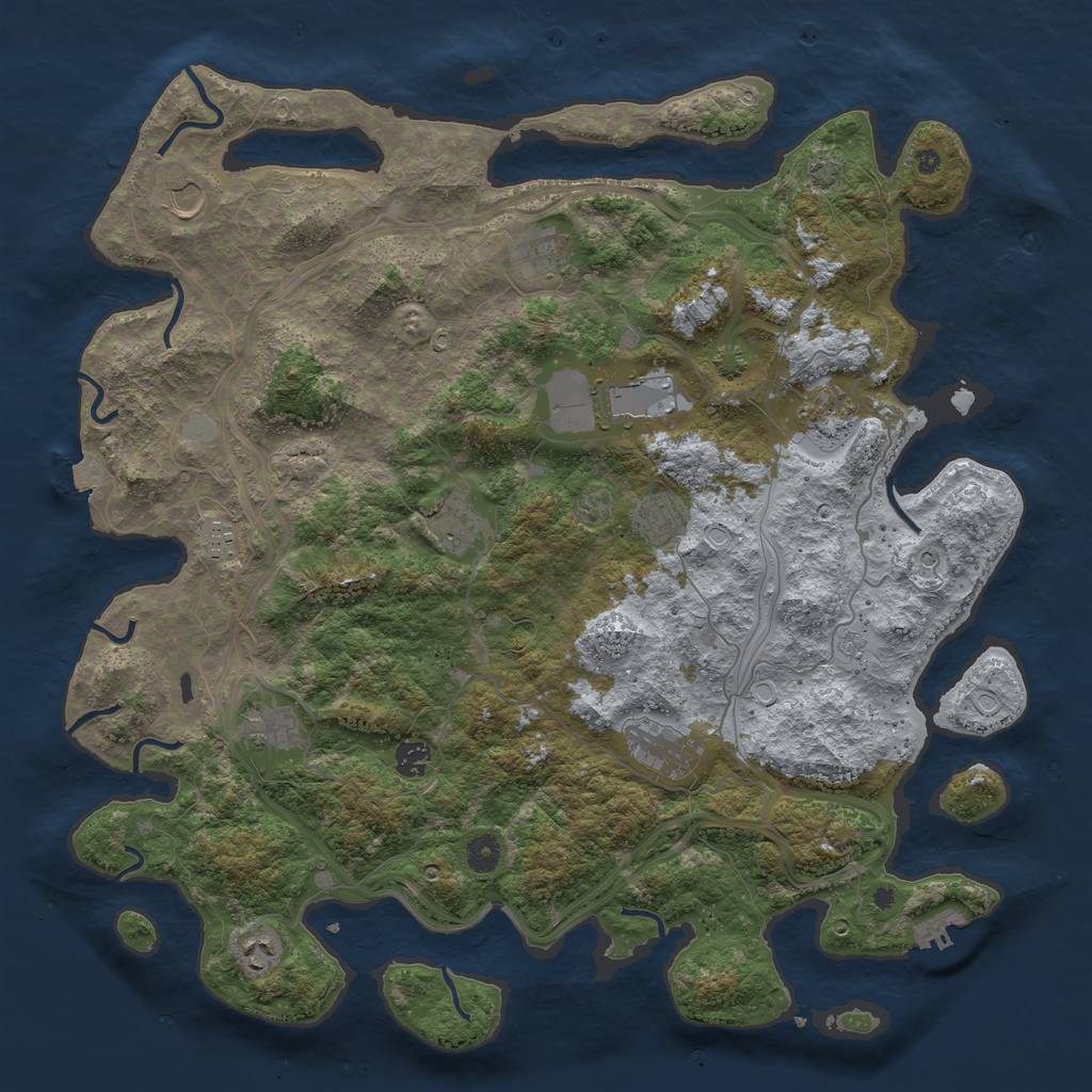 Rust Map: Procedural Map, Size: 4500, Seed: 790164181, 18 Monuments