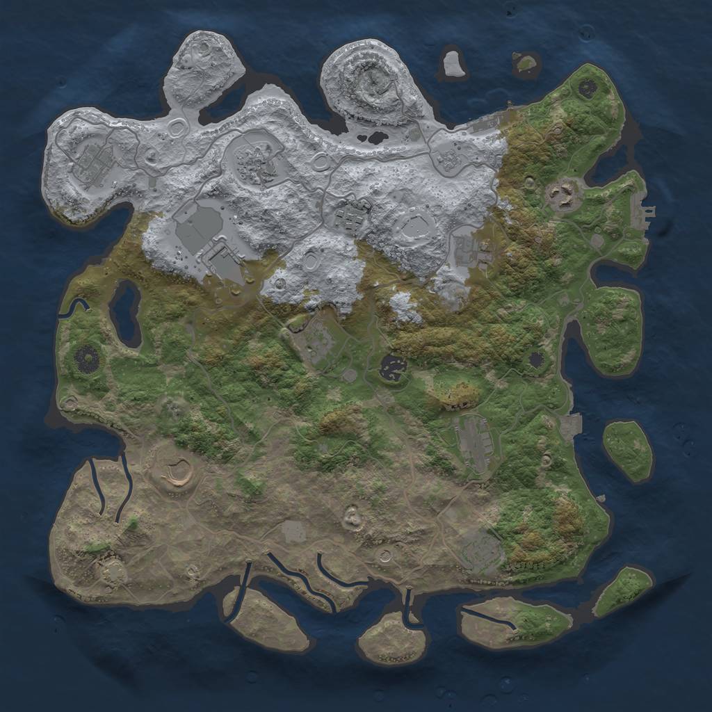 Rust Map: Procedural Map, Size: 4000, Seed: 1065568991, 19 Monuments