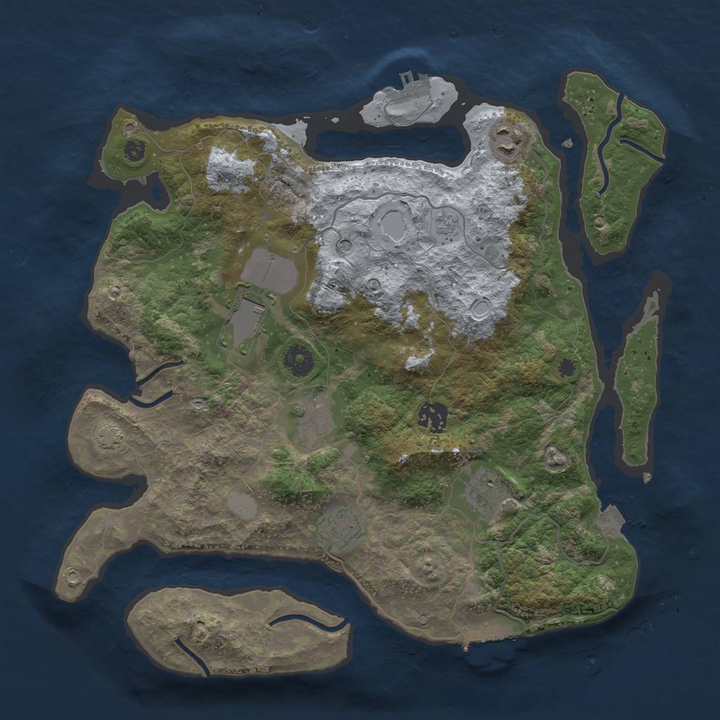 Rust Map: Procedural Map, Size: 3500, Seed: 986946715, 14 Monuments