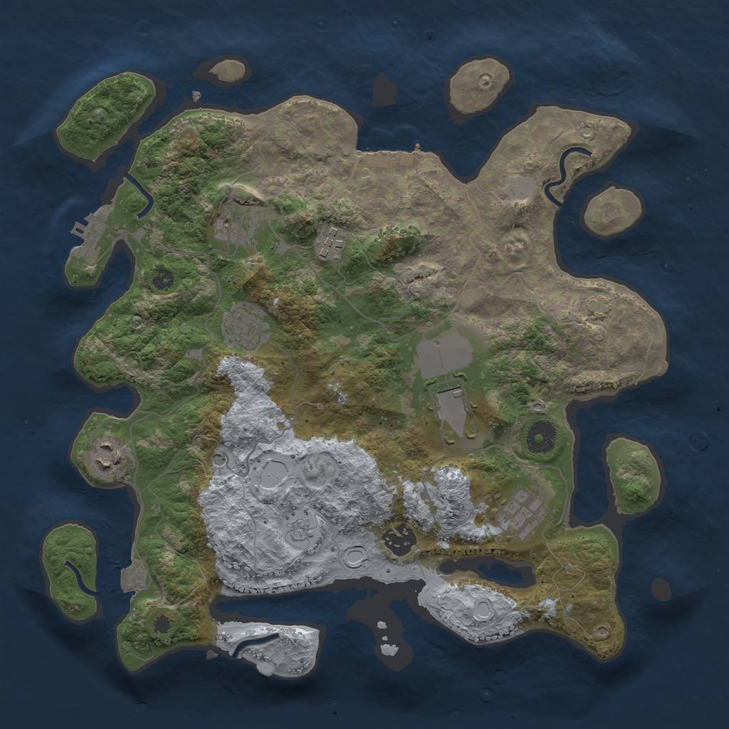 Rust Map: Procedural Map, Size: 3500, Seed: 756569003, 15 Monuments