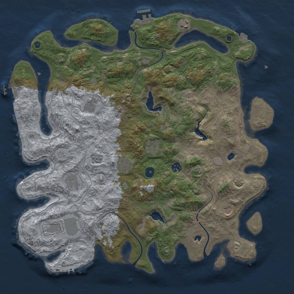 Rust Map: Procedural Map, Size: 4500, Seed: 50101538, 15 Monuments