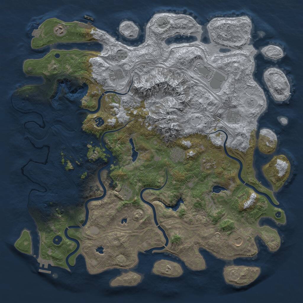 Rust Map: Procedural Map, Size: 5000, Seed: 334116479, 16 Monuments