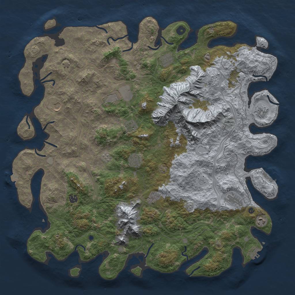 Rust Map: Procedural Map, Size: 5090, Seed: 588766757, 19 Monuments