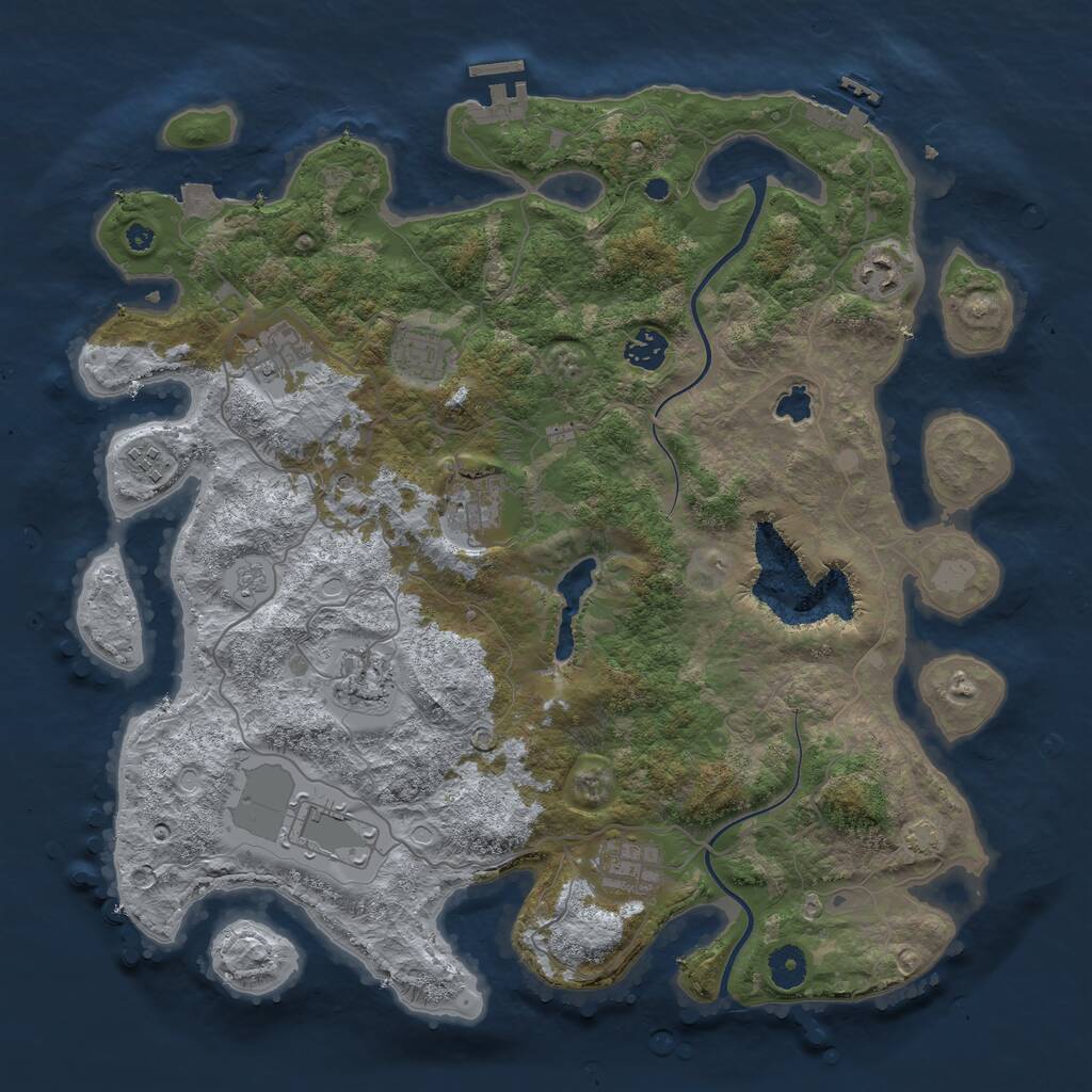 Rust Map: Procedural Map, Size: 4000, Seed: 202312005, 15 Monuments
