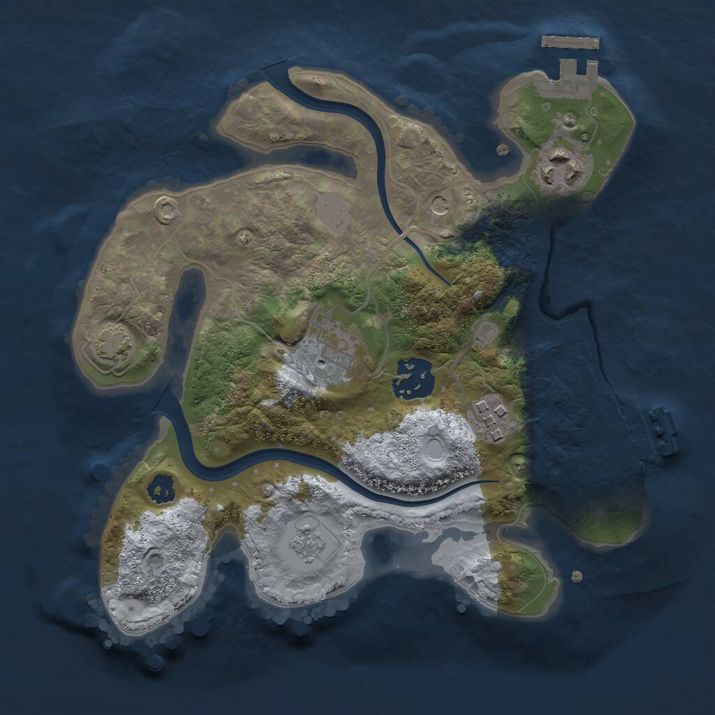 Rust Map: Procedural Map, Size: 2500, Seed: 603553603, 10 Monuments