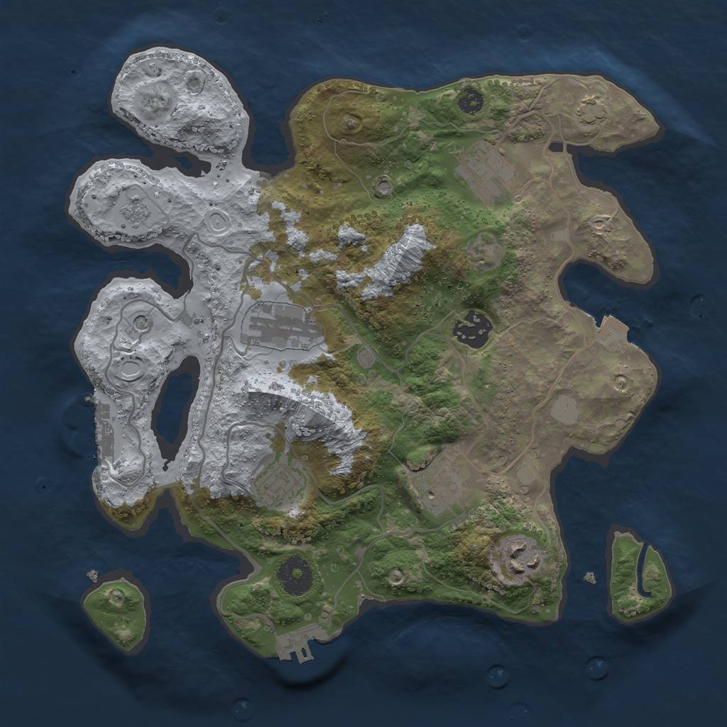 Rust Map: Procedural Map, Size: 3000, Seed: 260722, 14 Monuments