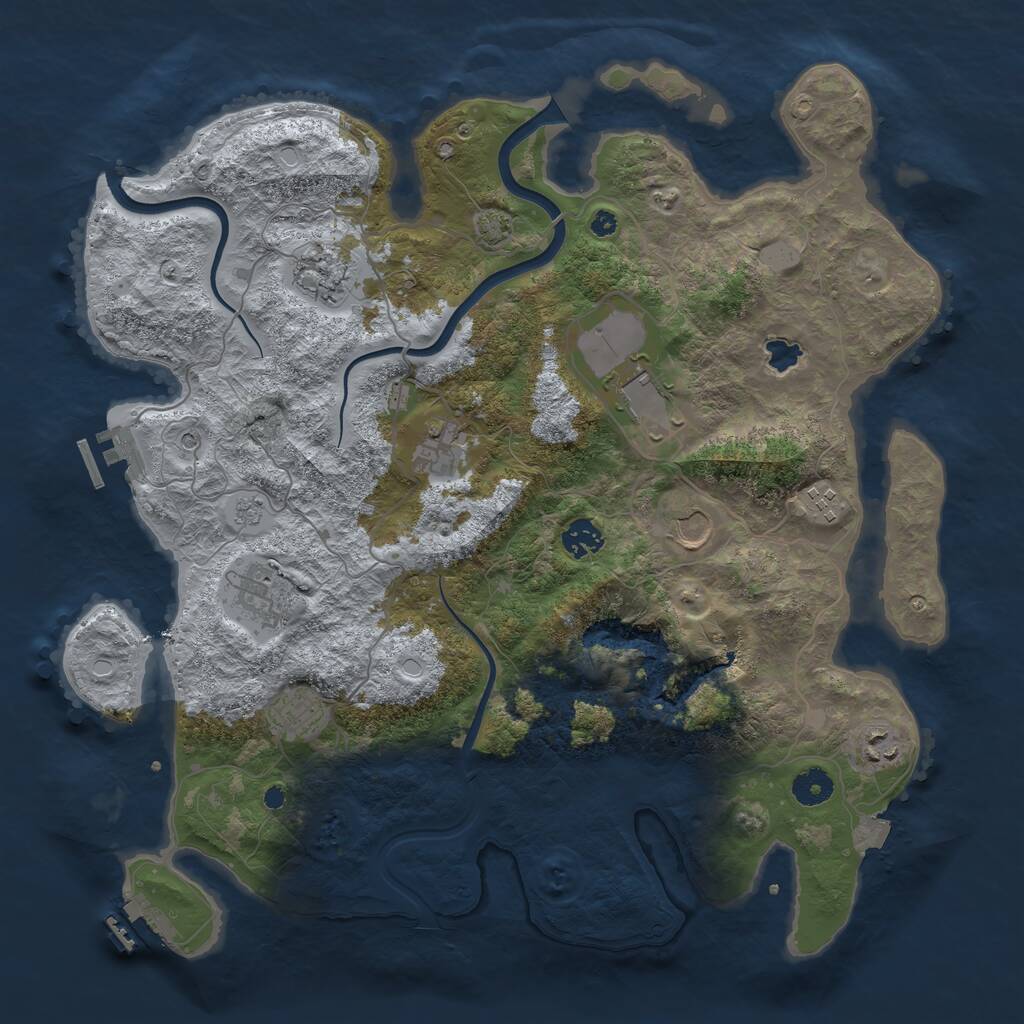 Rust Map: Procedural Map, Size: 4000, Seed: 52671, 15 Monuments