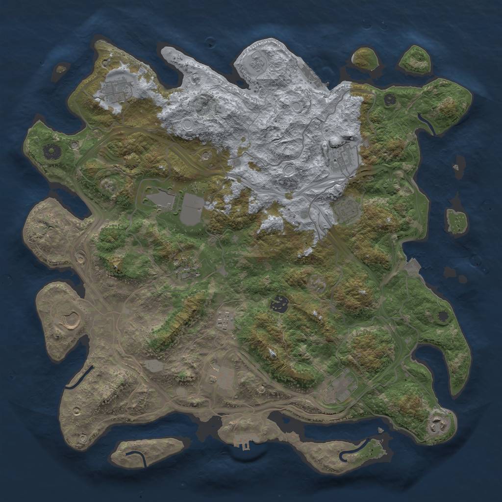 Rust Map: Procedural Map, Size: 4250, Seed: 1289663509, 19 Monuments