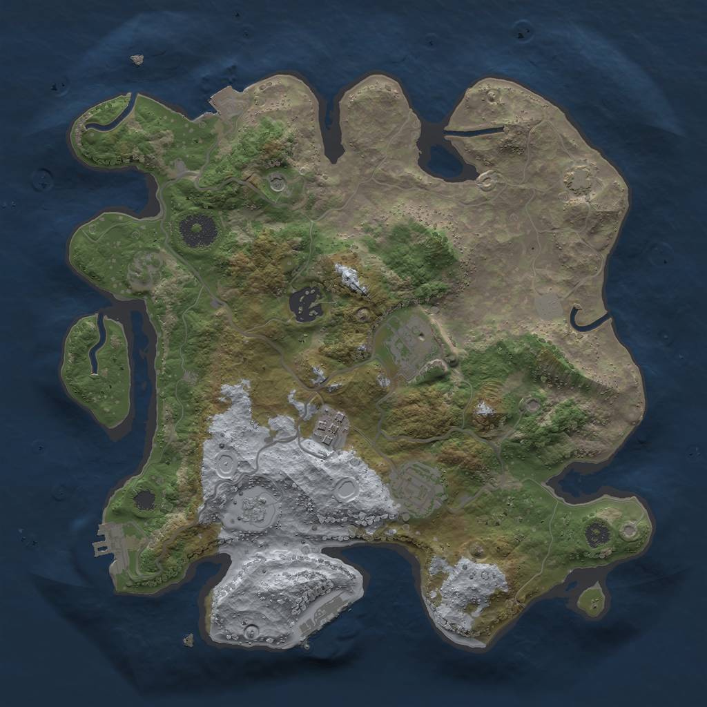 Rust Map: Procedural Map, Size: 3000, Seed: 1669534126, 12 Monuments