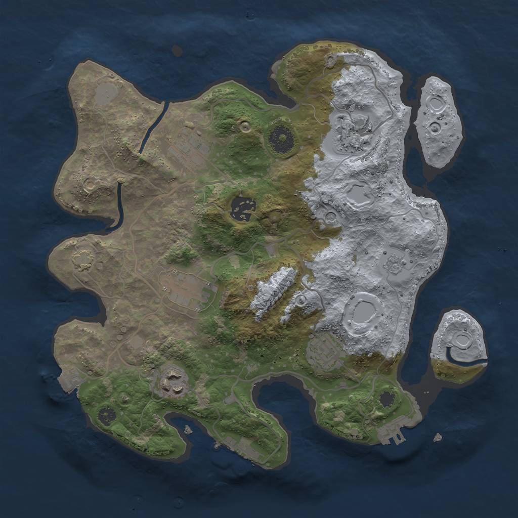 Rust Map: Procedural Map, Size: 3000, Seed: 1753046269, 14 Monuments