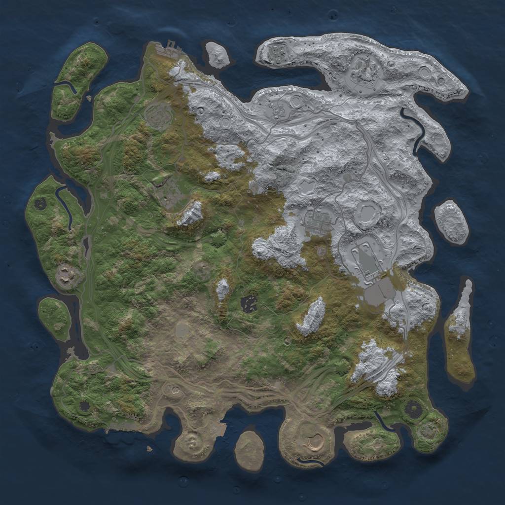 Rust Map: Procedural Map, Size: 4250, Seed: 28474837, 17 Monuments